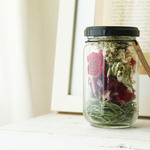SALE*Premium*チューリップと深紅の薔薇のドライフラワーボトル