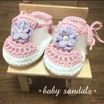 オーダーメイド☆手編みのベビーサンダル
