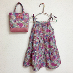 バッグ付き＊110㎝ワンピース（花柄）ピンク