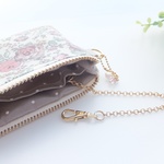 LIBERTY  Felicite　フェリシテ　あずきミルク　ビニコの中布・仕切りポケット・キーチェーン付きminiカードポーチ　◇◆コインケース・キーケースにも♪