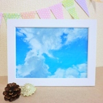 油絵原画『漂う雲』　額縁付き