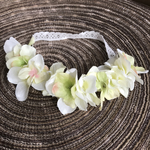 白とグリーンの紫陽花の花冠ヘアバンド♡