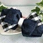 【送料込み】mille-feuille❇denim checkバナナクリップ  