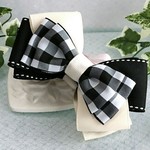 【送料込み】mille-feuille❇black&white checkバナナクリップ  