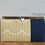 マスタード＊Strip柄×デニム《INDIG》・長財布