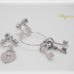 Keyリングハートの南京錠を開けて♡イヤリングorピアス