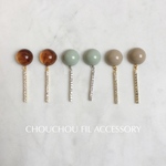 color beads crystal stick earring(完売カラーあり)
