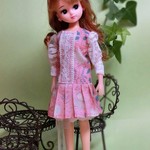 Sale☆リカちゃん＊袖レース切替ワンピース　ピンク