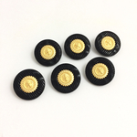 21mm　メタルボタン　4個　ブラック×ゴールド