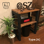 Type[A]☆黒×ウォルナット色のサイドテーブル☆ミニチェスト☆