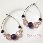ピンク＆パープルのフープピアス