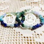 〈SALE〉寒色さざれとハートのブレスレット