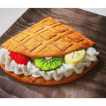 クリームたっぷりワッフルのアップリケ巾着♥︎ 茶色 