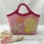 再販☻ミニグラニーバッグ☆シェルヒトデピンク☆ハワイアンキルト　a5