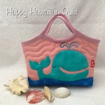 再販☻ミニグラニーバッグ☆恋するくじら☆ハワイアンキルトf3