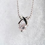 シンプル一粒CZ💓クロスネックレス
