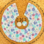【親子おそろい可能】まんまるスタイ リバーシブル(お花ブルー)