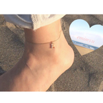 18Kcoating Crystal Initial Anklet