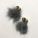 2wayファーピアス/グレー