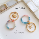 No.S180 シェル✩︎⡱鮮やかなべっ甲ピアス