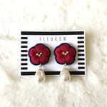 Red×Navy✧︎レトロflower刺繍