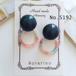 No.S192 おしゃれ✩︎⡱グリーンカボション ピアス