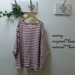 natural**(M)マリンボーダーTシャツ**レッド