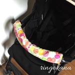 ★再販★ベビーカーフロントバーカバー ＊ ちょうちょリボン オレンジ × リボンデニム ＊