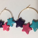 カラフルターコイズ★トリプルスターピアス