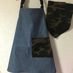 デニム×迷彩 キッズエプロンオーダー