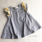 半袖フリル袖のフレアカットソー    ［110］