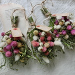 ３色千日紅のナチュラルスワッグ　