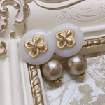 ヴィンテージ大ぶりボタンピアス