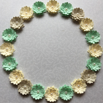 お花シール❇︎20枚❇︎emerald×cream×beige