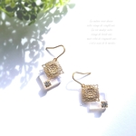 ダマスク スクエア ピアス イヤリング