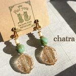 再販♡新作♡clearantique調ビーズとターコイズビーズのゆらりイヤリング