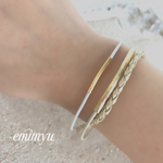 Gold&White Leather  Bracelet