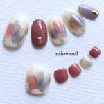 再3＊ﾊﾝﾄﾞ&ﾌｯﾄset＊セレニティカラーのぬりかけネイル