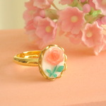 ♡Vintage rose cabochon ring♡