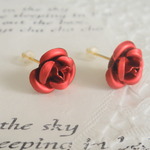 再販＊ワインレッドの一輪の薔薇＊ピアス