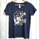 ギター 犬 ♪ ヘザーネイビー・柔らか 着心地 Tシャツ レディース