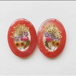 押し花レジンオーバル イヤリングorピアス