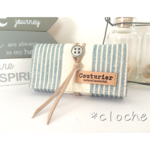 【受注製品】ヒッコリーと帆布のキーケース〈ライトブルー＆生成り〉