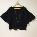 再販＊コットンレースの袖ボリュームシャツ