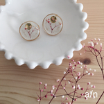 ローズ&ホワイトかすみ草×ワイヤーピアス/イヤリング