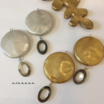 大ぶりビーズ&シェルリングピアス