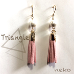 トライアングルタッセルピアス ◇ピンク◇
