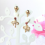 【送料無料】子宝＆安産祈願☆かわいいリボンピアス☆P026