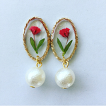 押し花レジン イヤリングorピアス
