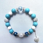 ✿幸せを運んでくれる「海の守り神」✿ホヌ（海亀）彫り水晶のブレスレット